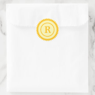Cercle d'étoile jaune de certification autocollant