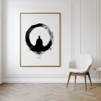 Cercle Enso - Art mural à l'encre Zen - Décor mini