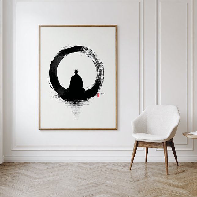 Cercle Enso - Art mural à l'encre Zen - Décor mini (Créateur téléchargé)