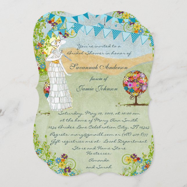 Cercle Forêt Magique d'Amour Mariage Invitations (Devant / Derrière)