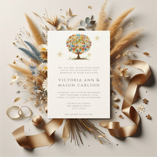 Cercle Forêt Magique d'Amour Mariage Invitations (Créateur téléchargé)