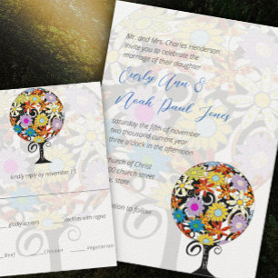 Cercle Forêt Magique d'Amour Mariage Invitations