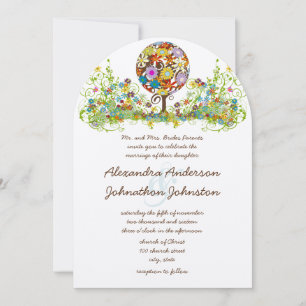 Cercle Forêt Magique d'Amour Mariage Invitations