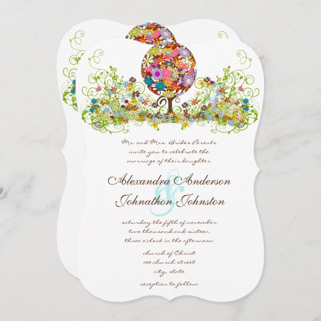 Cercle Forêt Magique d'Amour Mariage Invitations (Devant / Derrière)