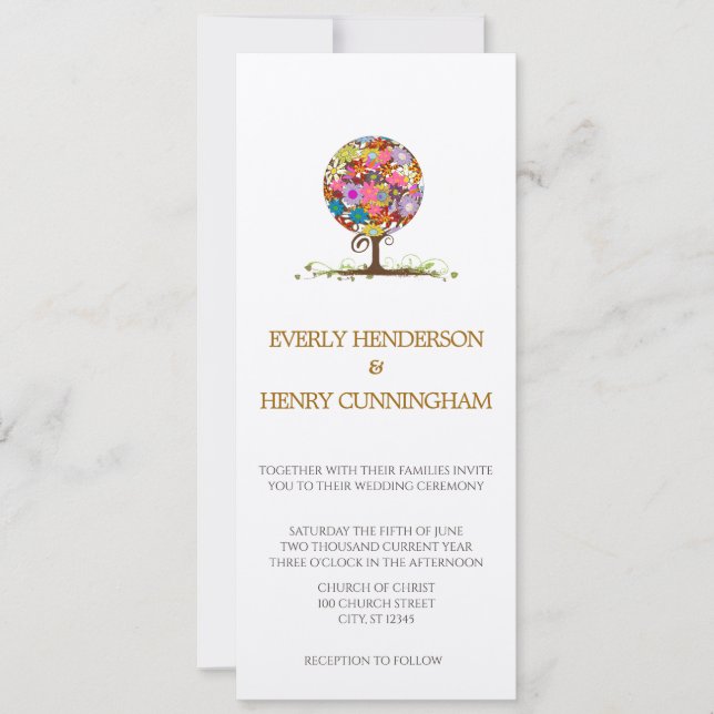 Cercle Forêt Magique d'Amour Mariage Invitations (Devant)