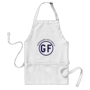 Cercle libre du gluten GF dans le tablier de bleu