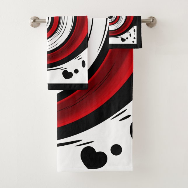 Cercle liquide torse moderne noir rouge blanc coul (En situation)