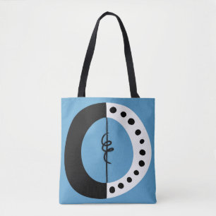 Cercle noir blanc et bleu Sac fourre-tout