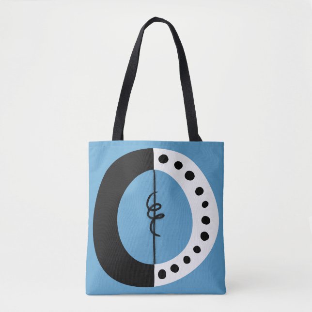 Cercle noir blanc et bleu Sac fourre-tout (Devant)