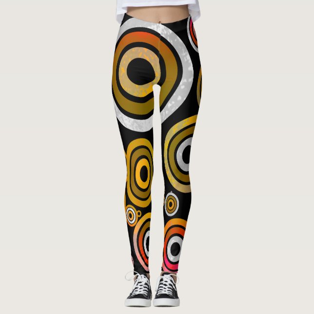 Cercle orange leggings abstraits (Devant)