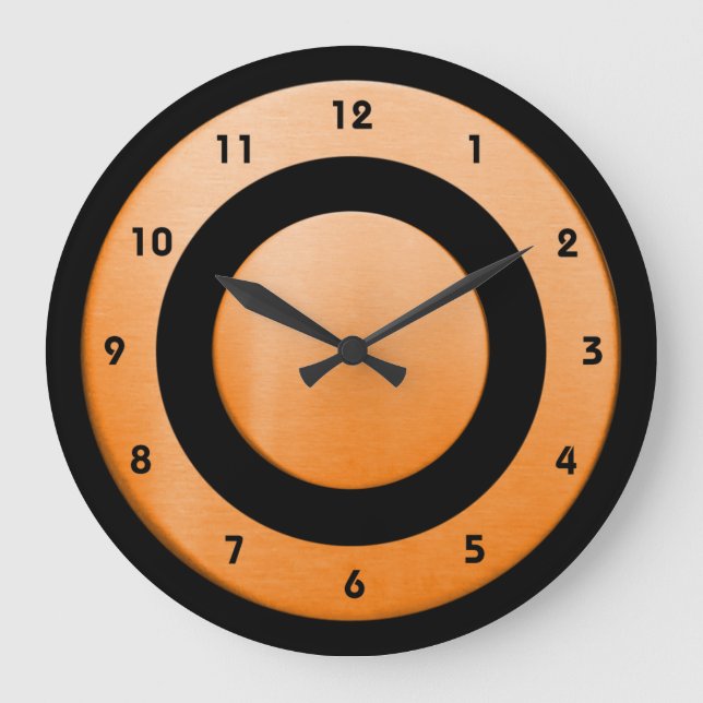 Cercle orange-noir - Horloge murale (Recto)