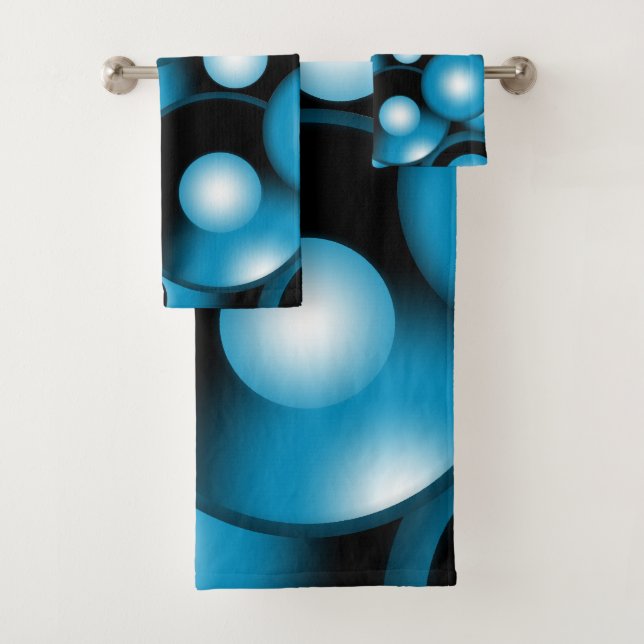 Cercle Orbital Abstrait Art Concentrique Bleu (En situation)
