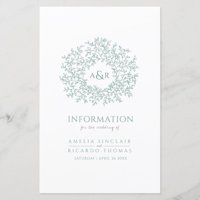 Cercle vert d'informations des invités mariages fe (Devant)