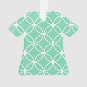 Cercles à motif géométrique vert menthe et blanc