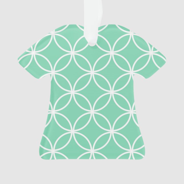 Cercles à motif géométrique vert menthe et blanc (devant)