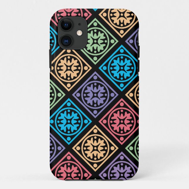 Cercles abstraits colorés et étui téléphonique car (Dos)