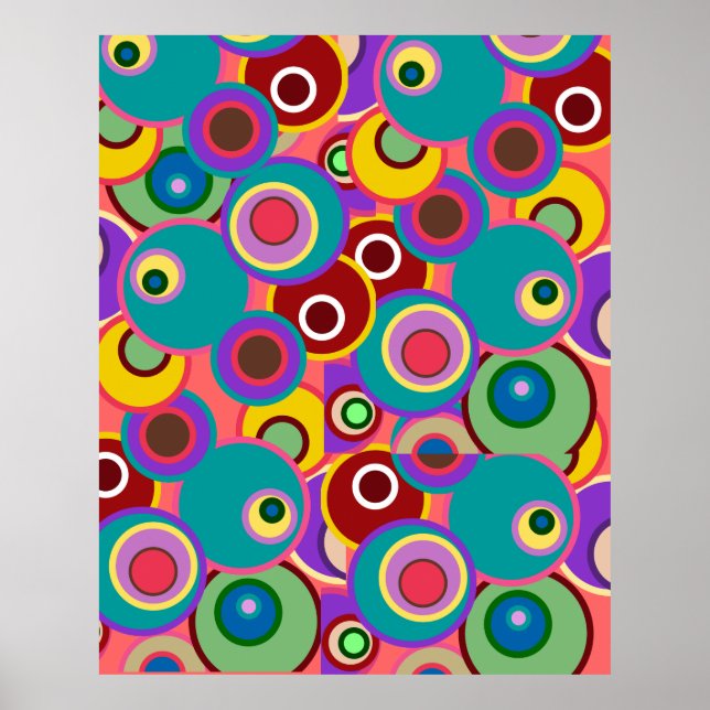 Cercles Abstraits colorés Poster mural (Devant)