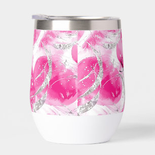Cercles Abstraits en argent rose glam