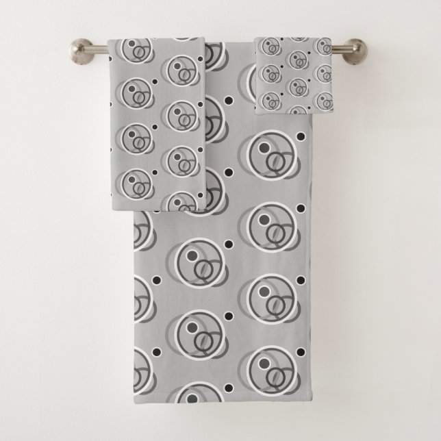 Cercles Abstraits Modernes sur Gris Argent Clair (En situation)
