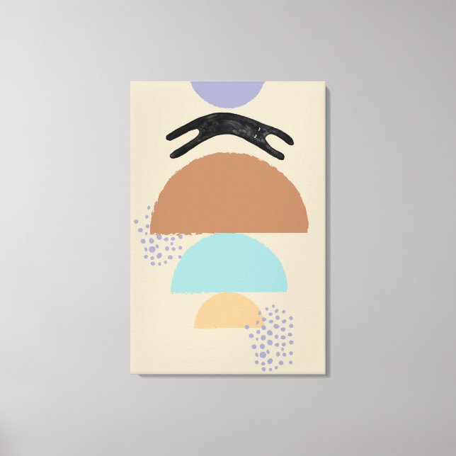 Cercles Abstraits noir Chat 1 toile Imprimer (Recto)