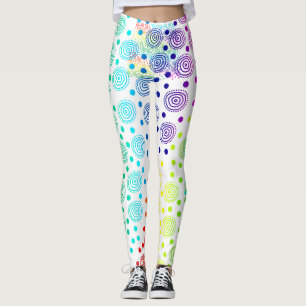 Cercles Arc-en-ciel amusants Leggings