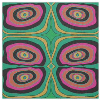 Cercles artistiques rose/ vert/ jaune/noir> Tissu