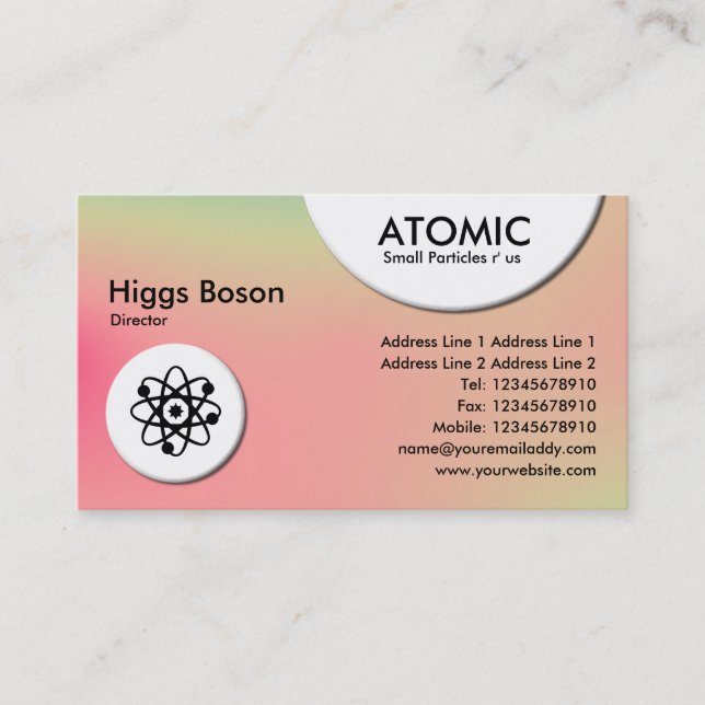 Cercles atomiques - Carte de visite de dégradation (Devant)