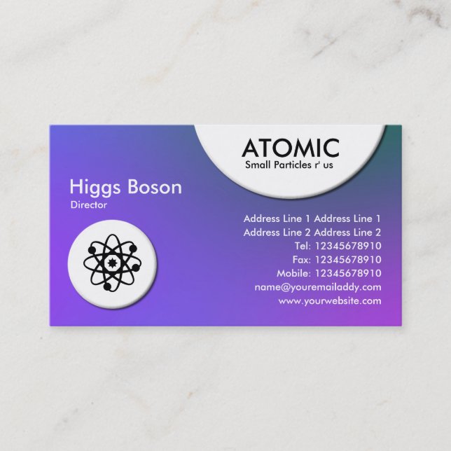 Cercles atomiques - Carte de visite de dégradation (Devant)