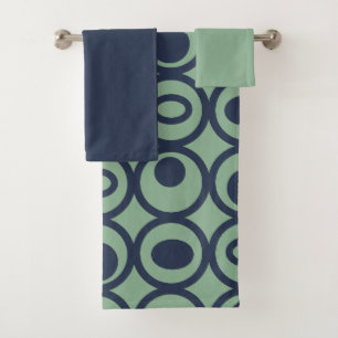Cercles bleus en cercles Serviette de bain ensembl