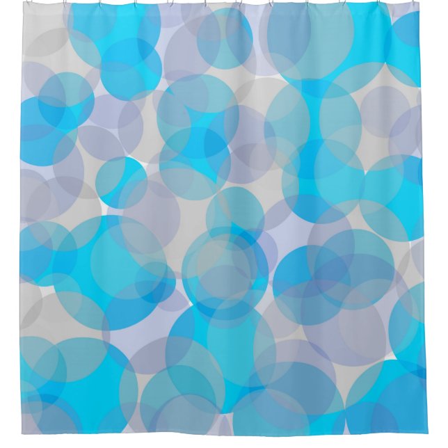 Cercles bleus et gris rideau de douche motif (Devant)
