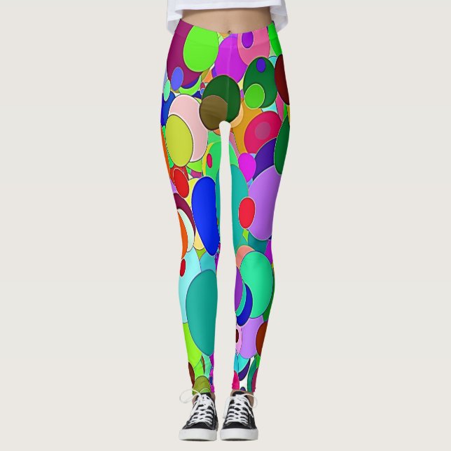 Cercles Colorés Lumineux Leggings Circulaires (Devant)