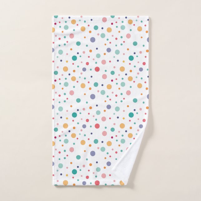 cercles colorés motifs mignons pois (Serviette à main)