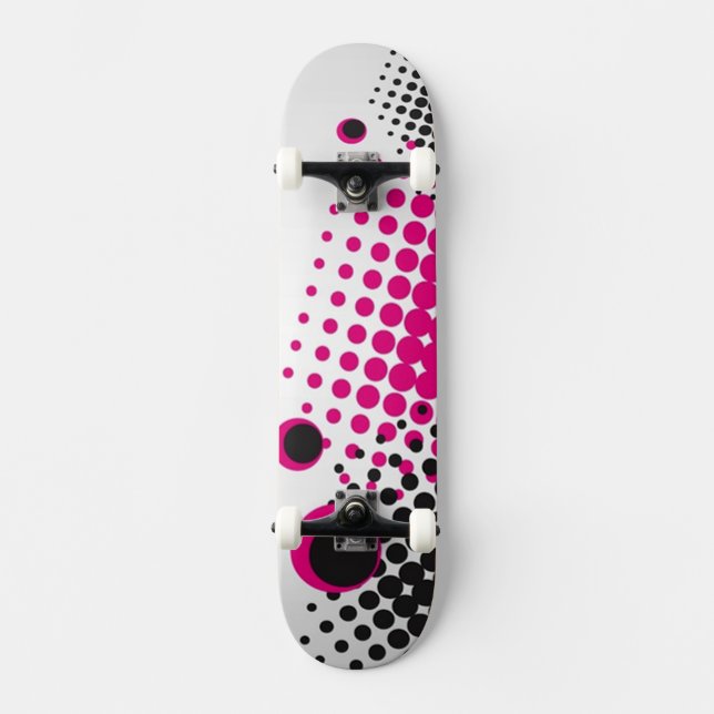 Cercles colorés Skateboard (blanc) (Recto)