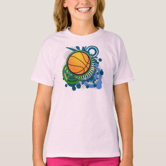 Cercles de basket-ball T-shirt bleu