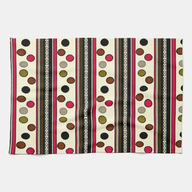 cercles de pokadot coloré serviette de cuisine (Horizontal)