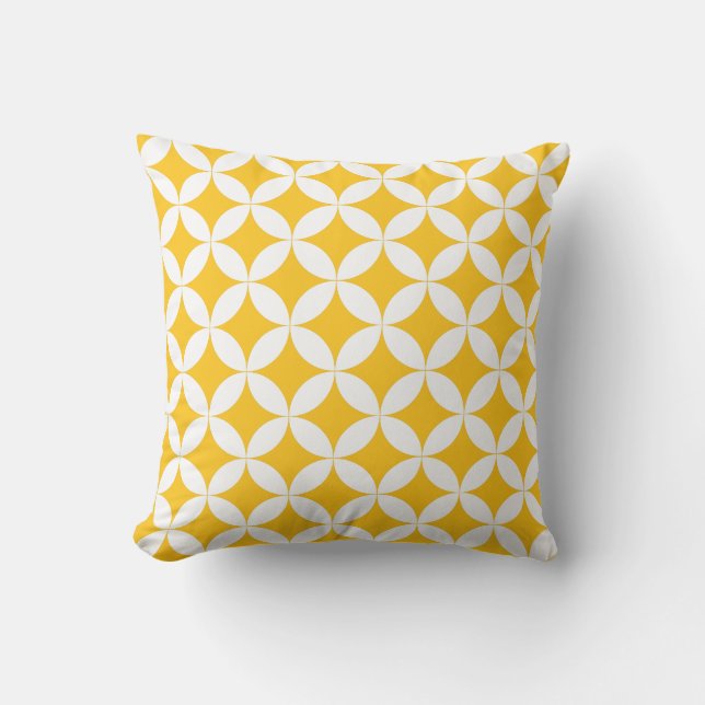 Cercles de quarts liens motif jaune blanc coussin (Recto)