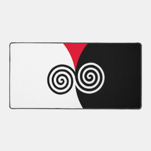 Cercles de spirale abstraits sur fond noir rouge e