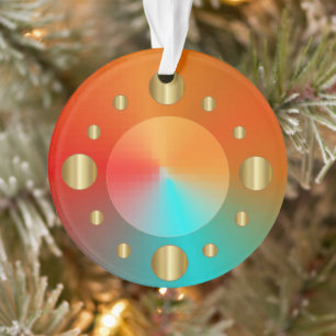 Cercles d'or ronds cool avec Turquoise orange