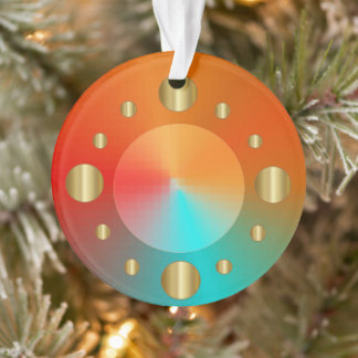 Cercles d'or ronds cool avec Turquoise orange