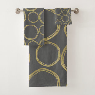 Cercles dorés et gris moderne tendance
