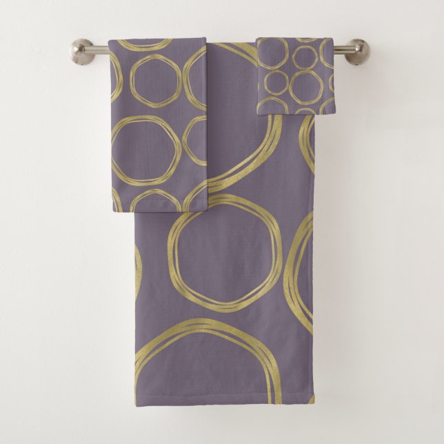 Cercles dorés et taupe rustique Violet Moderne Ten (En situation)