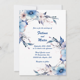 Cercles en bleu : Faire-part de mariage personnali