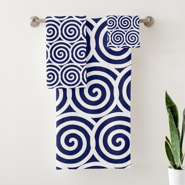 Cercles en spirale abstraits dans un bain bleu mar (Créateur téléchargé)