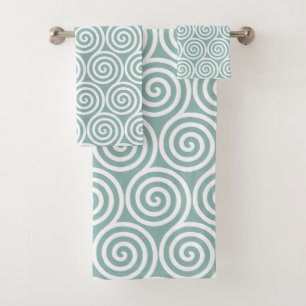 Cercles en spirale abstraits en bleu argenté et bl