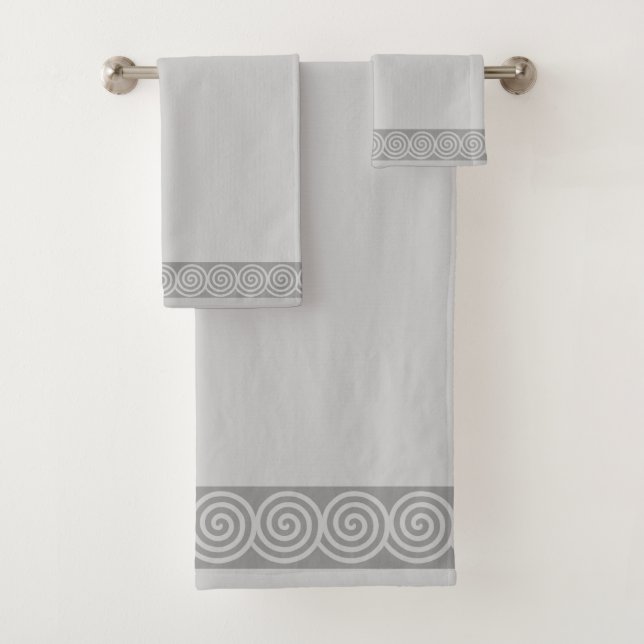 Cercles en spirale abstraits sur bain gris argent  (En situation)