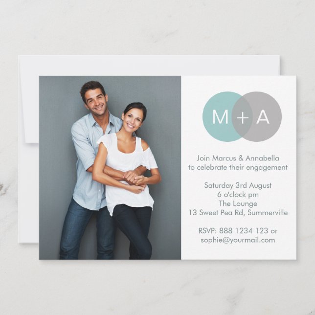 Cercles enmêlés Engagement Partie Photo Invitation (Devant)