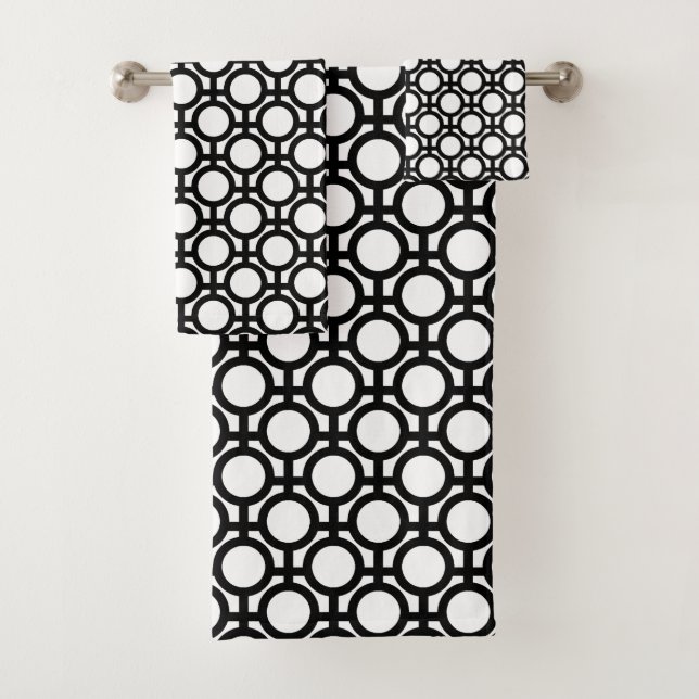 Cercles et lignes abstraits noirs sur fond blanc  (En situation)