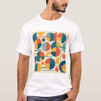 Cercles et lignes géométriques colorés T-shirt