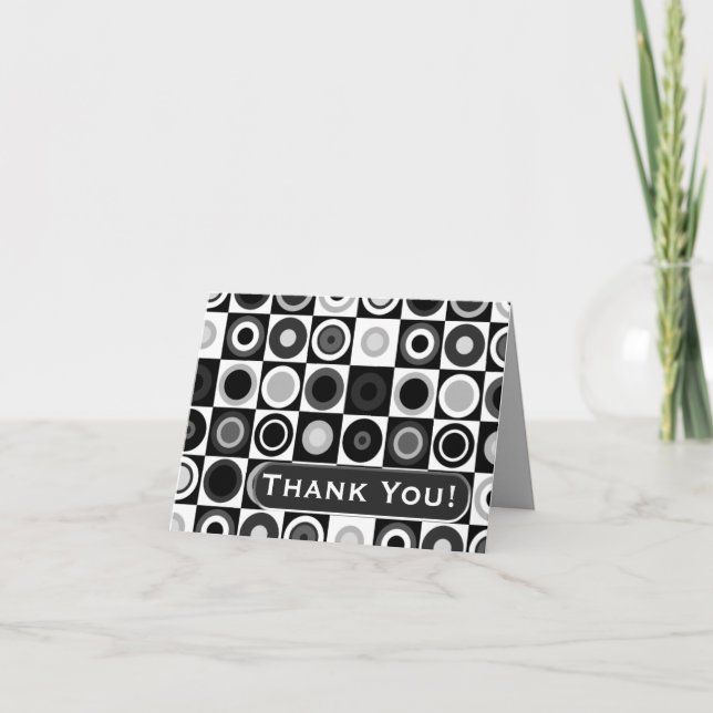 Cercles et note de Merci de carrés (personnalisée) (Devant)