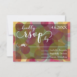 Cercles Fantaisistes Colorés RSVP Mariage Blanc